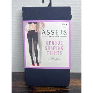 Spanx Assets Opaque Shaping Tights Size 4 Black Built In Shaper Short Style 158B